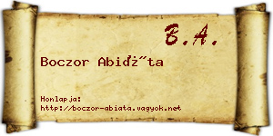 Boczor Abiáta névjegykártya